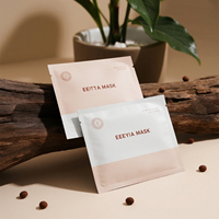 Sac d'emballage de masque facial personnalisé pochette plate à trois joints latéraux avec encoche de déchirure pour pochette d'échantillon cosmétique