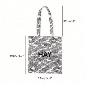 Customized Black & White Stripes Cotton Canvas <b>Tote</b> <b>Bag</b> Designer Work Beach <b>Lunch</b> Travel Grocery Shopping <b>Bag</b> - Product Image 4