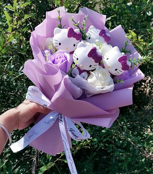 Purple - all fake flowers
