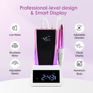 وصل حديثًا سطح مكتب عالي الطاقة 85 واط شاشة Lcd بدون فرش <span class=keywords><strong>2</strong></span> في 1 آلة مثقاب الأظافر 48 دورة في الدقيقة قابلة لإعادة الشحن من أجل 48 - Product Image 1