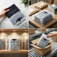 Sacs à fermeture éclair mats givrés personnalisés en PLA et PBAT biodégradables et compostables avec impression de logo pour l'emballage de vêtements