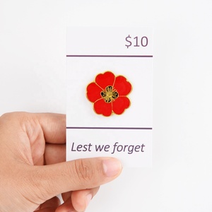 Manufacturer Enameled <strong>Poppy</strong> Flower Lapel <strong>Pin</strong> Festival of Remembrance Day Lest We Forget Never Forget Veteran <strong>Poppy</strong> Brooch Badge - Product Image 2