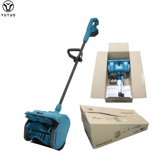 YUTUO Cordless 18v Lithium Battery Powered Snow Blower 2300rpm 1200W Telescopic and Foldable Snow Blower Snowplow