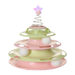 Juguete para Gatos con Plato Giratorio Elástico con Resorte, Varita de Entretenimiento, Bola Resistente a Mordeduras, Material PP, para Mascotas - Product Image 5