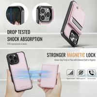 CaseMe étui de téléphone sans fil original pour iPhone 16 Pro Max étui portefeuille pochette mode cartes RFID pour Samsung A16 A36 A55 A15 étui