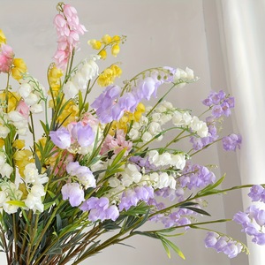 Orchidea a Campana Sfumata Lilla in Seta, Stelo da 80 cm, Fiori Artificiali Pendenti per Decorazioni Floreali per Archi Nuziali - Product Image 3