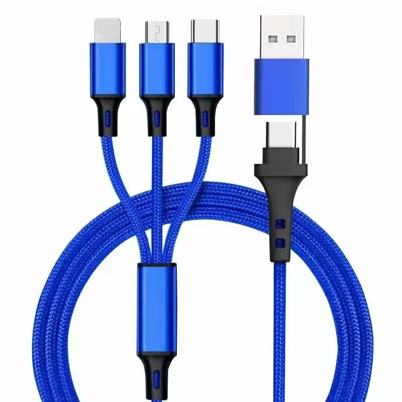 Wholesale 4 in 1 Multifunction charging cable Multiple Micro phone cable type-c USB Charging Data Cable for iphone