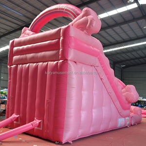 Cho thuê thương mại sử dụng cô gái bơm hơi màu hồng 26 chân trượt nước với hồ bơi có thể tháo rời trượt bơm hơi màu hồng cho trẻ em người lớn - Product Image 6