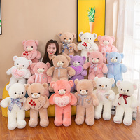 Ours en Peluche Géant Cœur Amour 55 cm, Jouet en Peluche Personnalisé pour la Saint-Valentin et Anniversaire