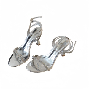 Sandalias de Tacón Alto con Pedrería, Diseño Abierto, Estilo Lujoso y Moderno, Color Negro, Combinables con Todo, para Mujer, Verano 2024 - Product Image 6