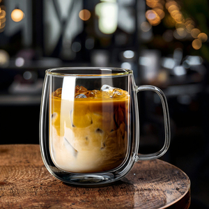 Tại nhà sử dụng cốc thủy tinh cách nhiệt hai lớp có tay cầm cà phê trà xanh chống vảy chịu nhiệt độ cao - Product Image 6