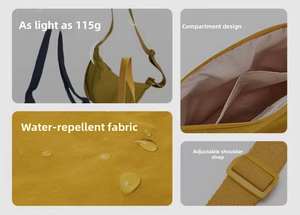 Sac à bandoulière en polyester uni, sac à dumplings léger et diagonal, sac bandoulière tendance - Product Image 5