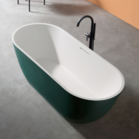 Baignoire autoportante, baignoire ovale moderne à motif pierre