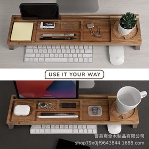 Organizador de Escritorio de Madera Moderno y Minimalista, Rectangular, Multiusos, para Oficina, Hogar, Computadora, Escritorio - Product Image 1