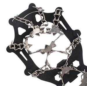 Ghiere Antiscivolo per Ghiaccio e Neve, 18 Denti in Gomma, Antivento Invernali Regolabili - Product Image 1