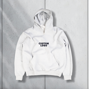 Sudadera con capucha de algodón 100% de alta calidad para hombre, Jersey suelto de tela de rizo francés con logotipo personalizado y cremallera para hombre - Product Image 2