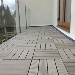 Suelo compuesto de madera y plástico entrelazado, antideslizante, para jardín, piscina, balcón, azulejo de cubierta, fácil instalación, WPC