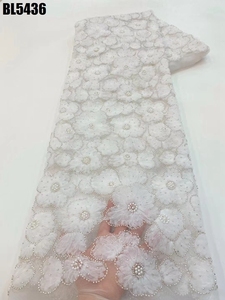 Indonesia cam sequin cam sequin ren vải <span class=keywords><strong>3D</strong></span> hoa đính cườm ren vải sang trọng cho đám cưới vải ren cô dâu đính cườm - Product Image 2