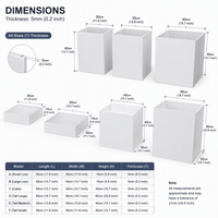 Ensemble de présentoirs cubes de buffet en acrylique blanc poli, sur mesure, grande taille, pour événements, vêtements et décorations de fête