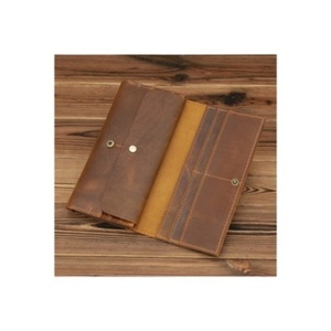 Luxury Business Fashion Leather Open Card Holder Purse <b>RFID</b> <b>Blocking</b> Men's Long <b>Wallet</b> - Product Image 1