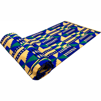 Tissu ethnique africain populaire avec teinture résistante à la cire, idéal pour les objets de collection et les impressions géométriques diverses