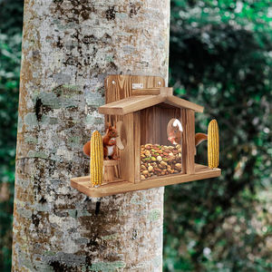 Alimentador De Esquilo Para Fora De Madeira Durável Plataforma De Alimentador De Esquilo Engraçado Casas De Esquilo Mesa De Piquenique - Product Image 4