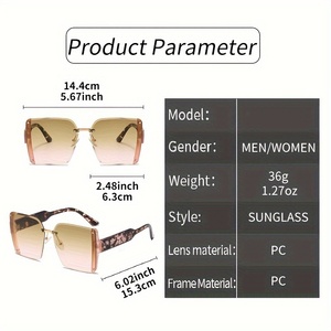 Gafas de Sol Polarizadas con Gradiente, Sin Montura, Extra Grandes, Casuales, de Moda Z113 para Hombre y Mujer - Product Image 6