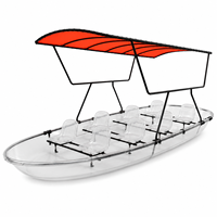 Bateau de tourisme transparent pour 8 passagers, capacité de 850 kg, idéal pour la location en station balnéaire