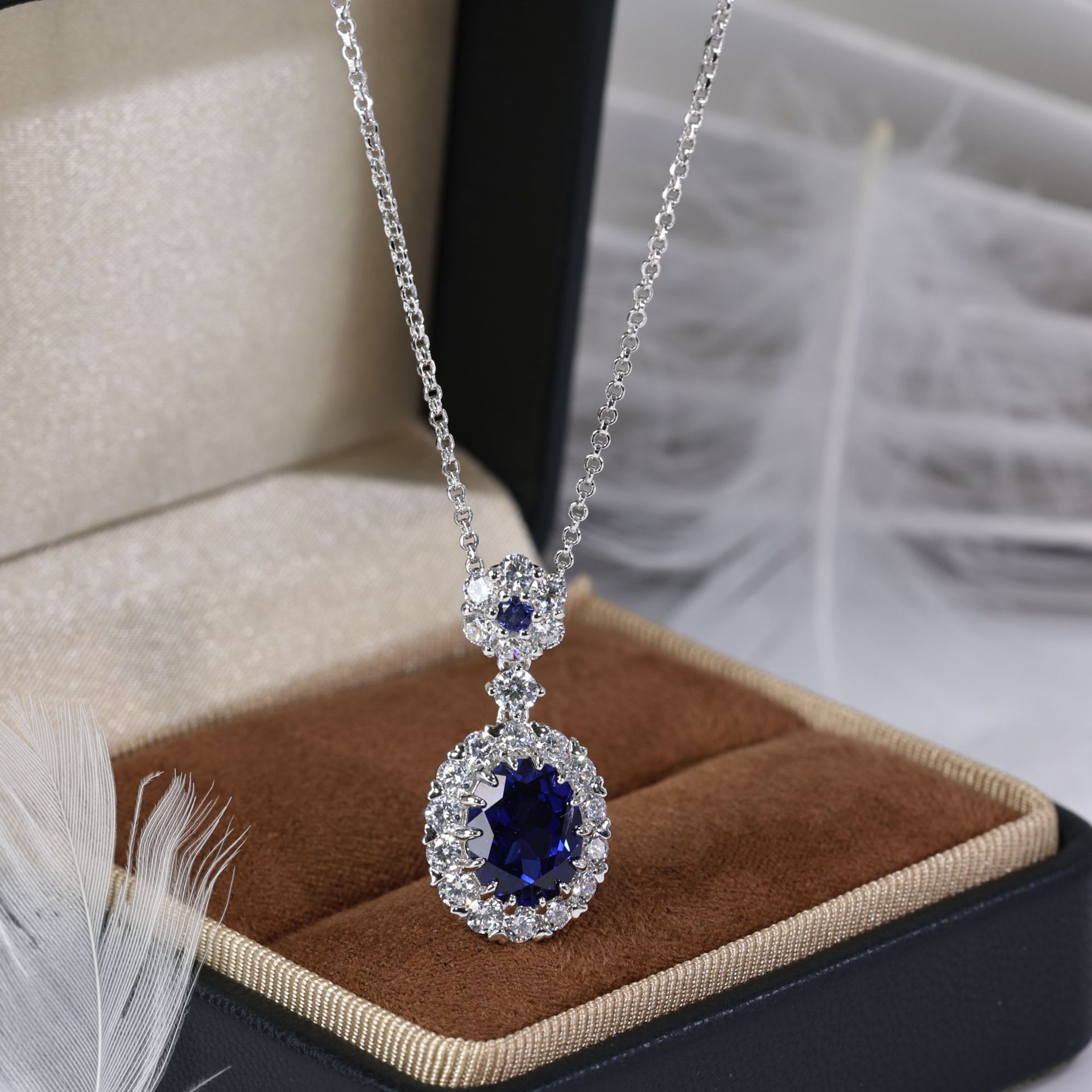 5ct cultivation sapphire necklace