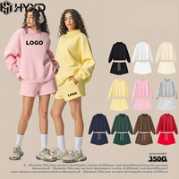 Ensemble de survêtement en molleton de coton de haute qualité pour femmes, sweat-shirt et short, ensemble 2 pièces, logo personnalisé, style streetwear, ensembles pour femmes
