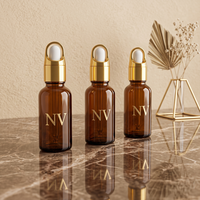Botol Minyak Esensial Kaca Kosong Silinder Multi Warna Custom 5ml-100ml untuk Aromaterapi Grosir