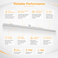 Éclairage linéaire LED Track Fit 30W 43W 58W 180lm/W 0-10V IP40 IK08 Installation rapide pour bureau, supermarché, usine