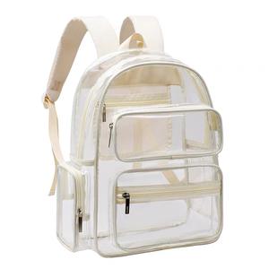Mochila Transparente de Alta Calidad en Blanco y Negro, con Cierre de Cremallera de PVC/TPU, Estilo Japonés, Personalizable - Product Image 1