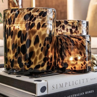 Bougies parfumées personnalisées de luxe en verre motif écaille de tortue et taches de léopard, en cire de soja végétalienne, cadeau idéal