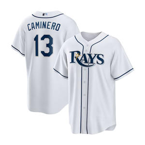 2025 पुरुषों की टैम्पा बे दूर सीमित नौसेना जर्सी कस्टम प्लस आकार के बेसबॉल शर्ट कढ़ाई लोगोस सिलाई वर्दी के साथ - Product Image 3