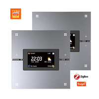 TYSH Smart 4-en-1 pour Tuya Zigbee 3.0 Scene Switch Écran de 1.9 pouces Gradateur de rideau à 4 bandes Fonctionne avec Google Alexa Acrylique