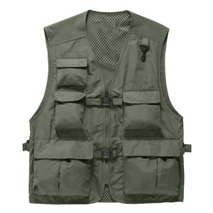 Nouveau gilet de pêche en nylon pour l'extérieur, gilet court personnalisé, veste multi-poches, gilet de sauvetage - Product Image 1