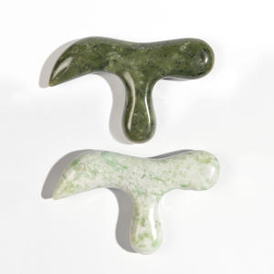 Placa raspadora de Jade Natural Xiuyu, masajeador de punto triangular, tableta para rascar, masajeador corporal, pie con tres puntas de horquilla - Product Image 1