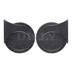 Clacson Auto 12V 24V Set Clacson a Tono Alto e Basso Universale Modificato per Moto, Camion, Treno, Autobus, Barca, Clacson a Chiocciola Nero a Bocca Quadrata - Product Image 1