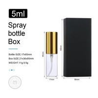 Vente en gros 3ml 5ml 10ml mini flacons ronds en verre rechargeables échantillon avec atomiseur vaporisateur de parfum vide avec boîte personnalisée