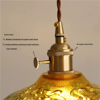 Lampe suspendue en verre et laiton de style vintage français médiéval, style antique pour chambre à coucher, restaurant, bar, couloir, entrée