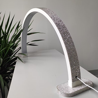 Lampe à LED UV demi-lune FOSOTO pour ongles, lampe de table à intensité réglable avec support de téléphone pour bureau, soins des ongles