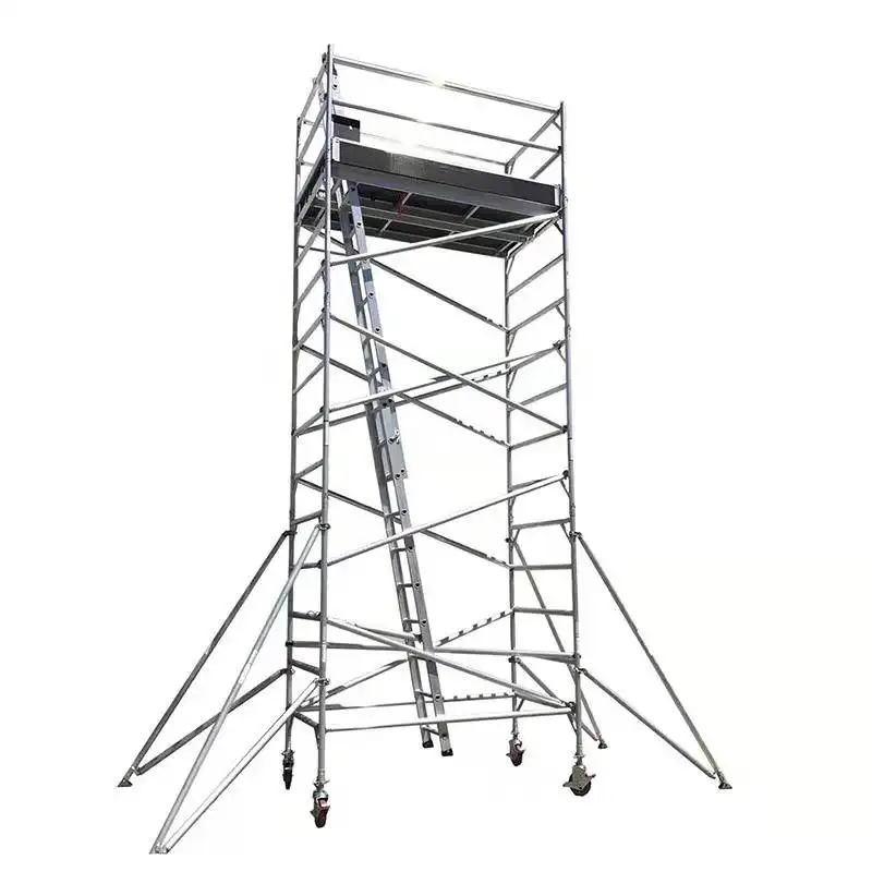 Complete system Double Width Frame Aluminum Mobile Scaffold Tower for building