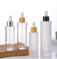 Diskon besar botol penetes kaca buram untuk minyak esensial & Serum 30ML 50ML 100ML bahu datar untuk penggunaan rumah
