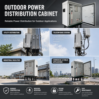 Boîtier d'alimentation extérieur 5000W IP55, armoire télécom minimaliste, montage mural ou sur poteau pour station de base 5G et sécurité CCTV