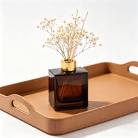 Flacon diffuseur de parfum en verre vide carré multi-tailles avec bouchon en métal doré et or rose, flacon diffuseur de parfum personnalisable