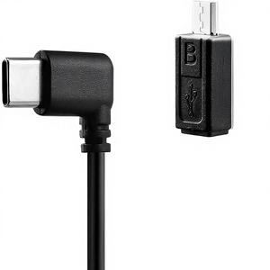 <span class=keywords><strong>Cable</strong></span> de Control en Ángulo Recto Tipo-C/Micro-USB de Alvin para Modelos DJI SC2/RS2/RS3 - 37 cm (14.5 pulgadas) para Uso con Cámara, Funciones de Encendido/Apagado - Product Image 1