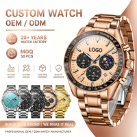 Montre-bracelet homme OEM 3618, vente en gros, 3 sous-cadrans, boîtier en acier inoxydable, entièrement noir, SKU Pilot Reloj Hombre, Trade Assurance, MOQ 100, multi-modèles