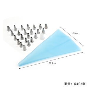 Sachet à pâtisserie en silicone réutilisable pour la cuisine, 26 pièces/ensemble, 24 buses, ensemble de pâtisserie - Product Image 6