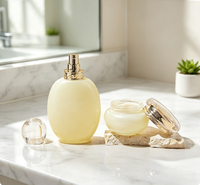 Lot de Bouteilles en Verre Vides avec Bouchon en Cristal 60-120ml + Distributeurs de Lotion/Crème 30-50g pour Emballage Cosmétique – Vente en Gros